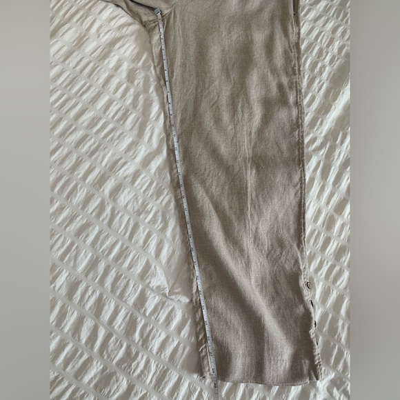 JJill Chic Beige Linen Trousers with Button Accents - Picture 14 of 16